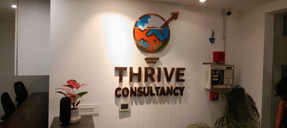 Thrive Consultancy: 3D reception logo and letters