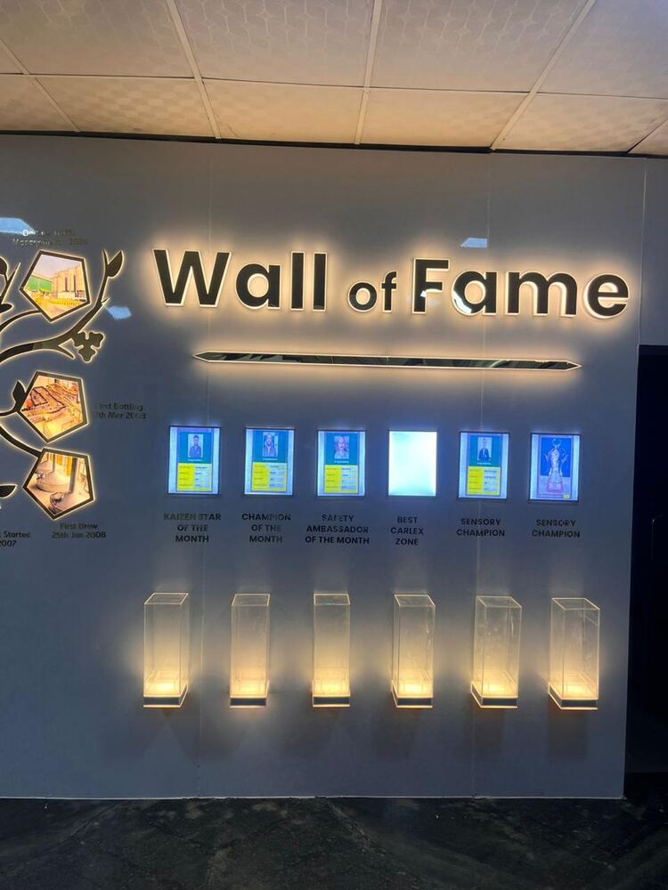 Wall of Fame: Backlit letters and award display